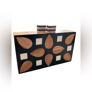 LULU-NYC Addily Wood Inlay Handbag